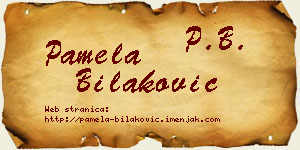 Pamela Bilaković vizit kartica